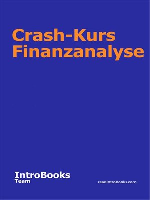 cover image of Crash-Kurs Finanzanalyse
